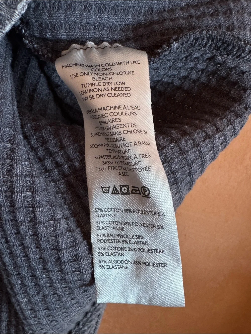Free People We The Free Waffle Knit Thermal Top Oversized V Neck Slouchy - Picture 4 of 7